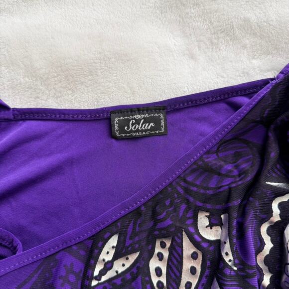 Y2K One-Shoulder Metallic Top | Purple & Silver | Size M - Picture 4 of 4